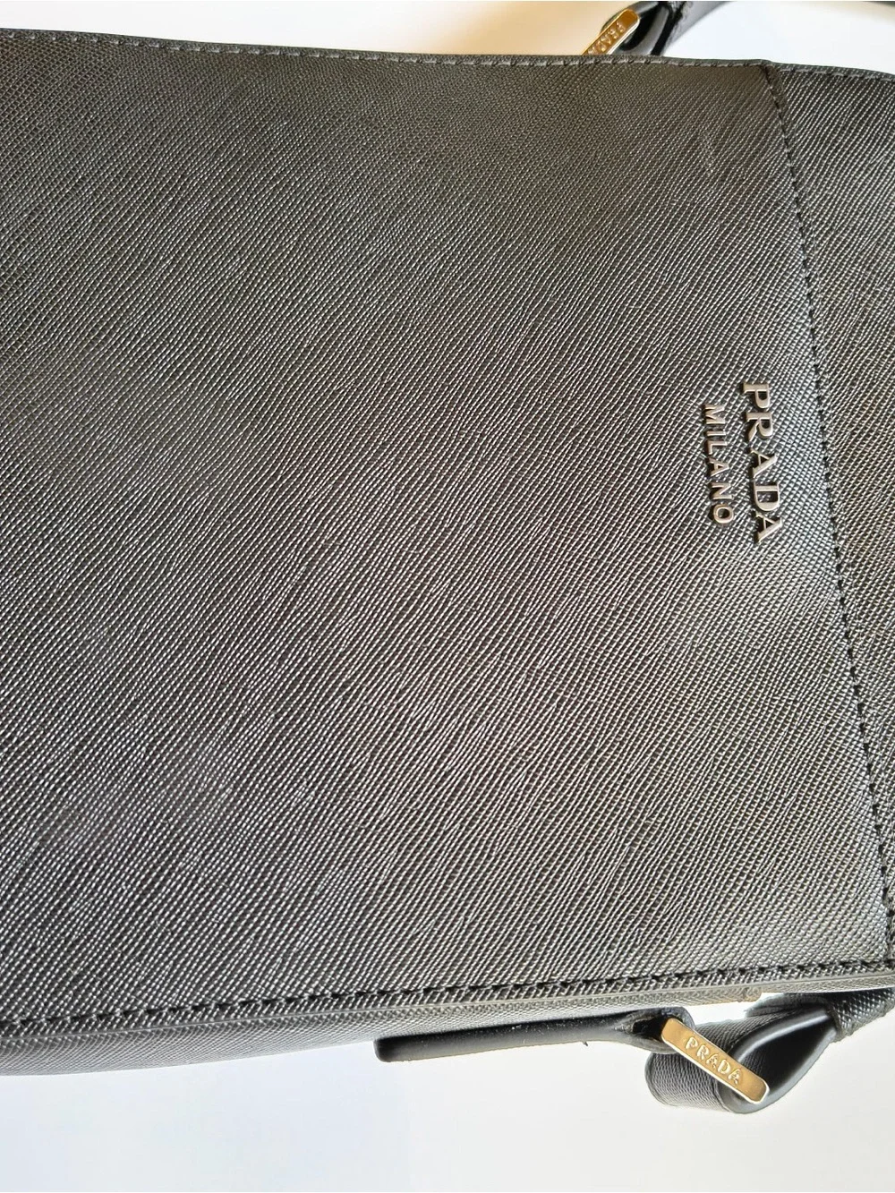 Prada Black Saffiano Leather Messenger Crossbody